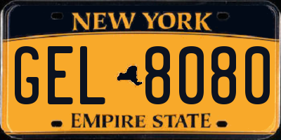 NY license plate GEL8080