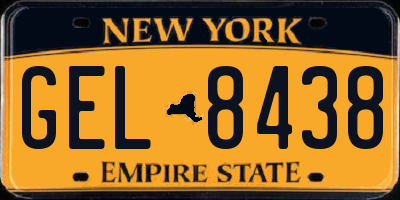 NY license plate GEL8438