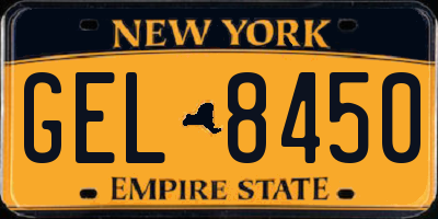 NY license plate GEL8450