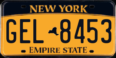 NY license plate GEL8453