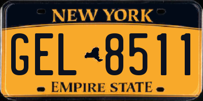 NY license plate GEL8511