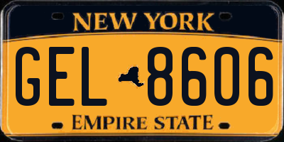 NY license plate GEL8606