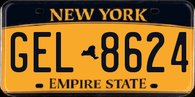 NY license plate GEL8624