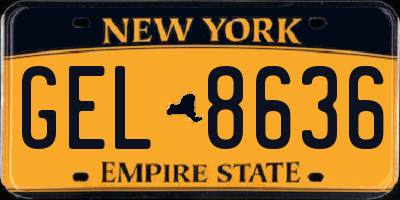 NY license plate GEL8636