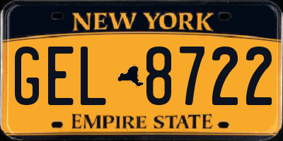 NY license plate GEL8722
