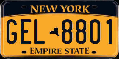 NY license plate GEL8801