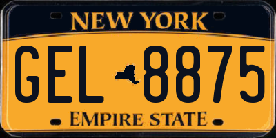 NY license plate GEL8875