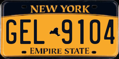 NY license plate GEL9104