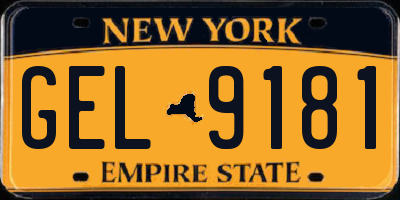 NY license plate GEL9181