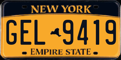 NY license plate GEL9419