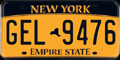NY license plate GEL9476