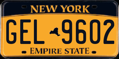 NY license plate GEL9602