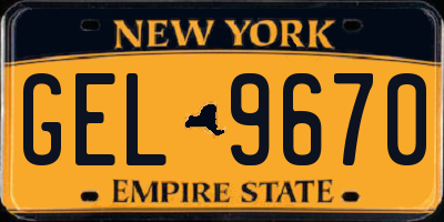 NY license plate GEL9670