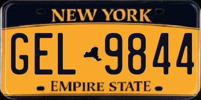 NY license plate GEL9844