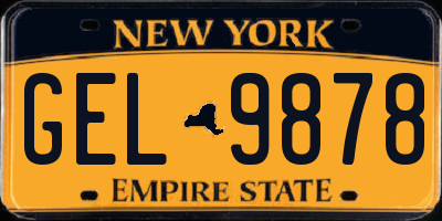 NY license plate GEL9878
