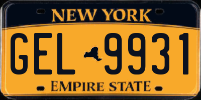 NY license plate GEL9931