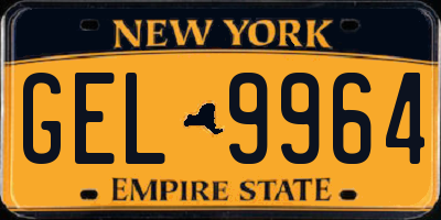 NY license plate GEL9964