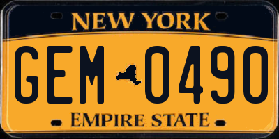 NY license plate GEM0490