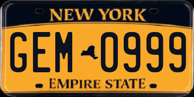 NY license plate GEM0999