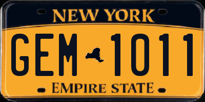 NY license plate GEM1011