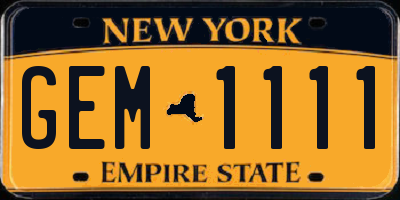 NY license plate GEM1111