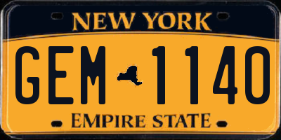 NY license plate GEM1140