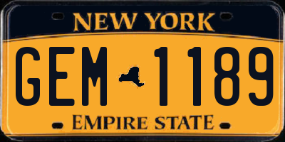 NY license plate GEM1189