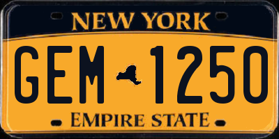 NY license plate GEM1250