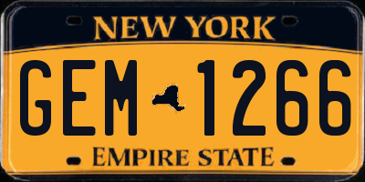 NY license plate GEM1266
