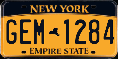 NY license plate GEM1284