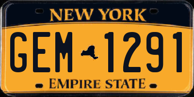 NY license plate GEM1291