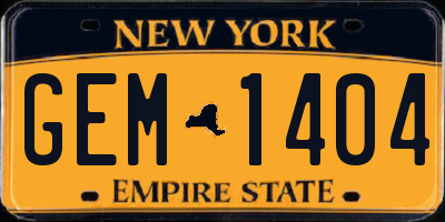 NY license plate GEM1404