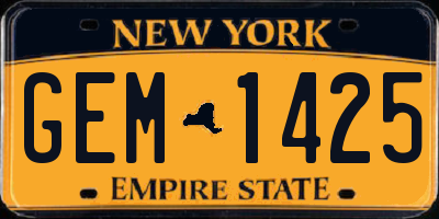 NY license plate GEM1425