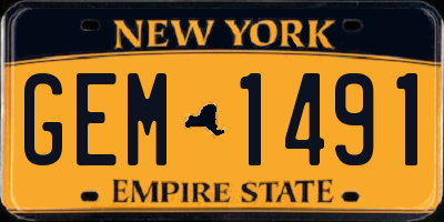 NY license plate GEM1491