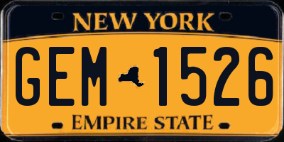 NY license plate GEM1526