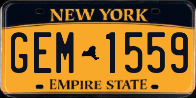 NY license plate GEM1559
