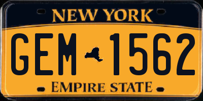 NY license plate GEM1562