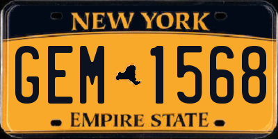 NY license plate GEM1568