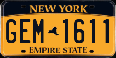 NY license plate GEM1611