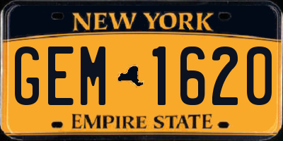 NY license plate GEM1620