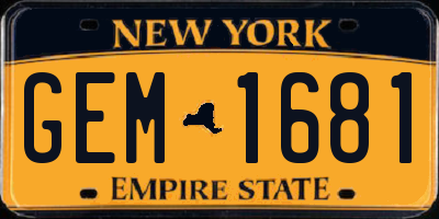 NY license plate GEM1681