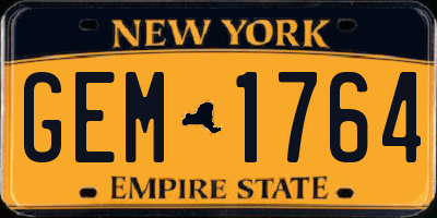 NY license plate GEM1764