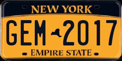 NY license plate GEM2017