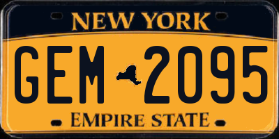 NY license plate GEM2095