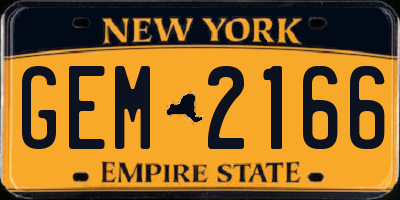 NY license plate GEM2166