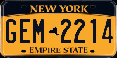 NY license plate GEM2214