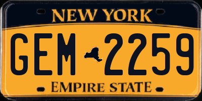 NY license plate GEM2259