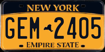 NY license plate GEM2405