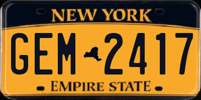 NY license plate GEM2417