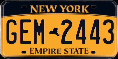 NY license plate GEM2443
